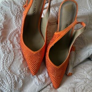 Fashion Nova Orange Perforated Heels